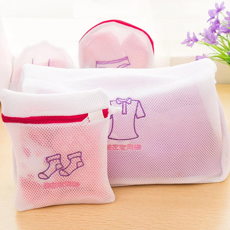 Clothes Wash Kit Washing Bra Socks Underwear Mesh Zippered Lingerie Laundry Bag Washing Machine Dirty Laundry Bags