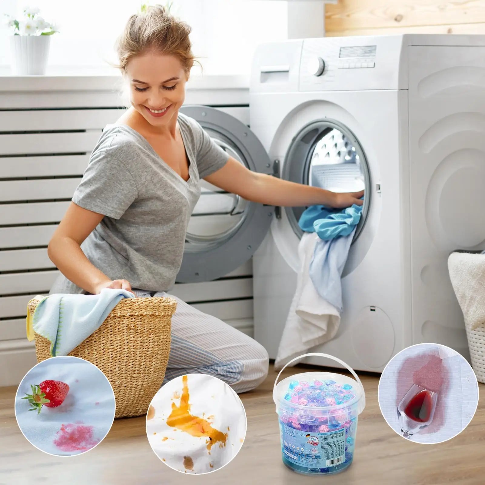 Laundry Pods Stain Removal with Scent Laundry Pods for Washing Machine for Apartment Bathroom Home Dorm Room Hotel Jeans Towels