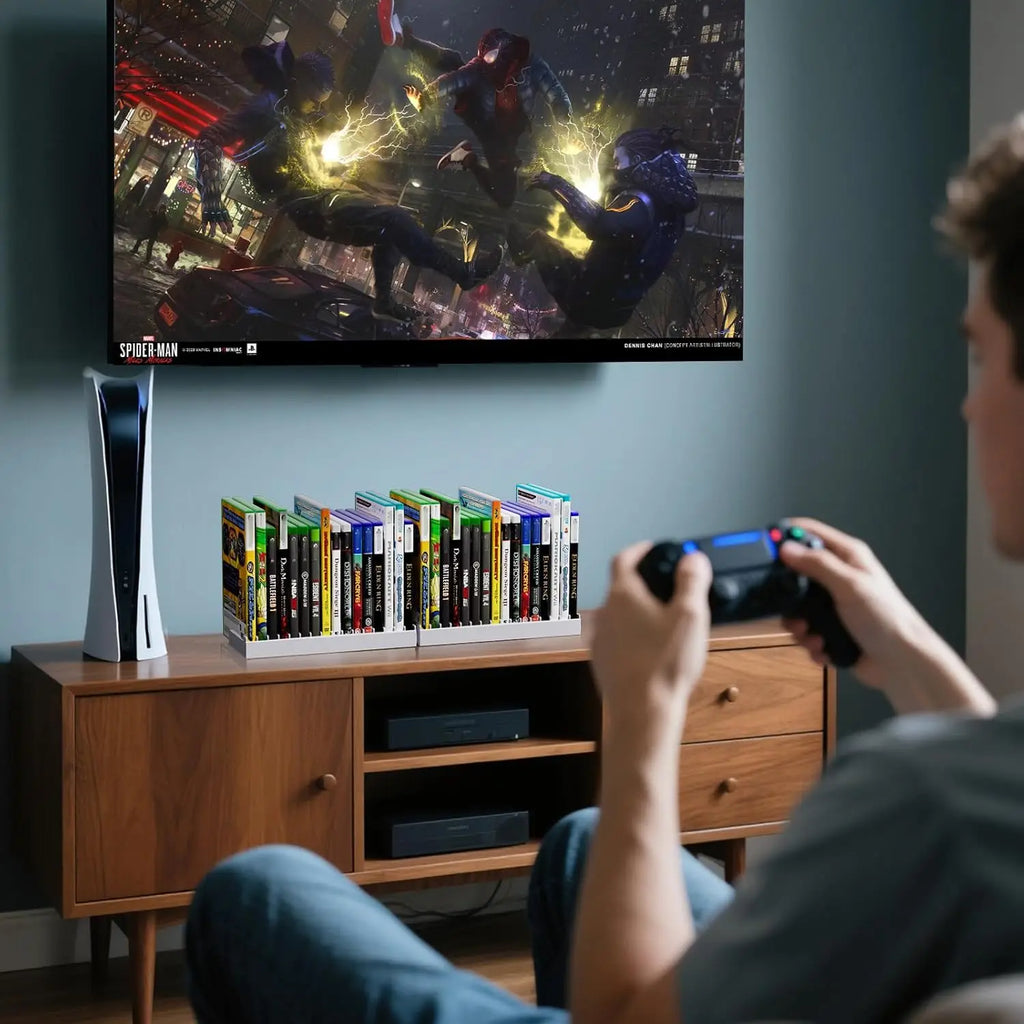 Video Game Storage Holder for for PS5/ PS4/ PS3/ PS2/ Xbox One/Xbox Series X/S/Wii/Switch/Switch 2 Game Cases, DVD