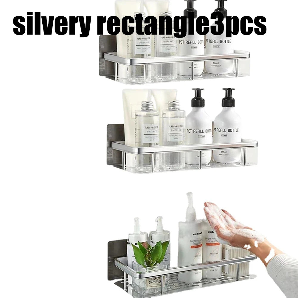 Bathroom Shelf Bathroom Towel Rack Shelves Wall Shower  Shampoo Rack No Drill Shelf Bathroom Tripod Storage Rack