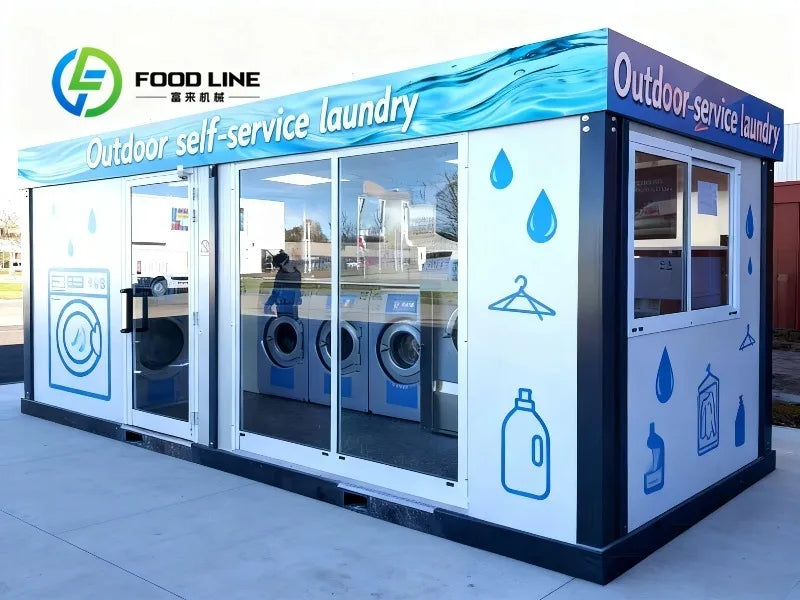 High Efficiency Heavy Duty Industrial Commercial Laundry Washing Machine with Dryer for Outdoor Laundry Use customize