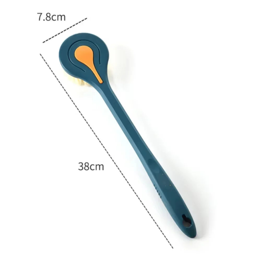 Bathroom Body Brush Kit with Long Handle: Soft-Hair Brush, Back Scrubber & Shower Massage Tool