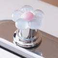 Essential floral toilet flush handle for bathroom - fashionable bathroom accessory, long nail design, easy to press