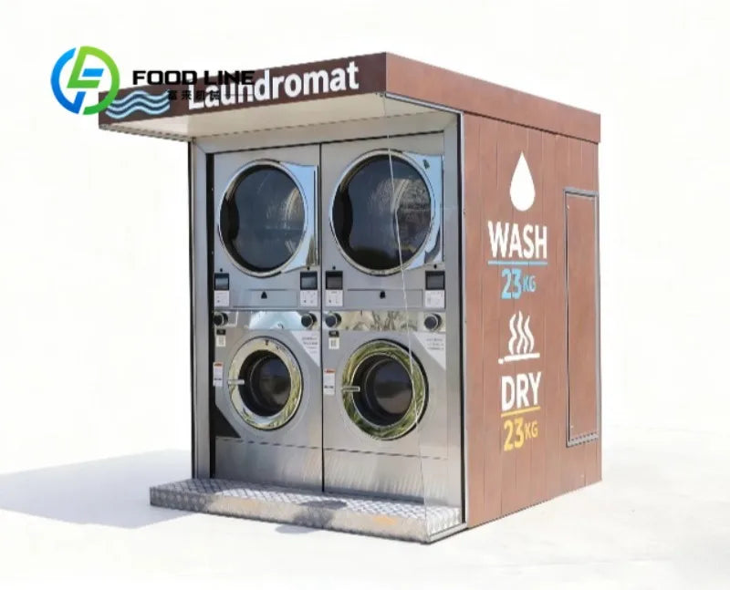 High Efficiency Heavy Duty Industrial Commercial Laundry Washing Machine with Dryer for Outdoor Laundry Use customize